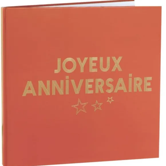 Livre d'or "Joyeux Anniversaire" - Terracotta - Collection Star d'un jour