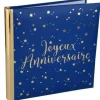 Livre d'Or "Joyeux Anniversaire" Bleu Marine Métallisé