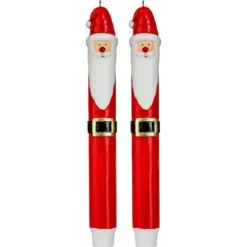 Lot de deux bougies Père Noël - 25cm