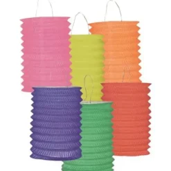 Lot de 12 lampions cylindriques - 16 cm