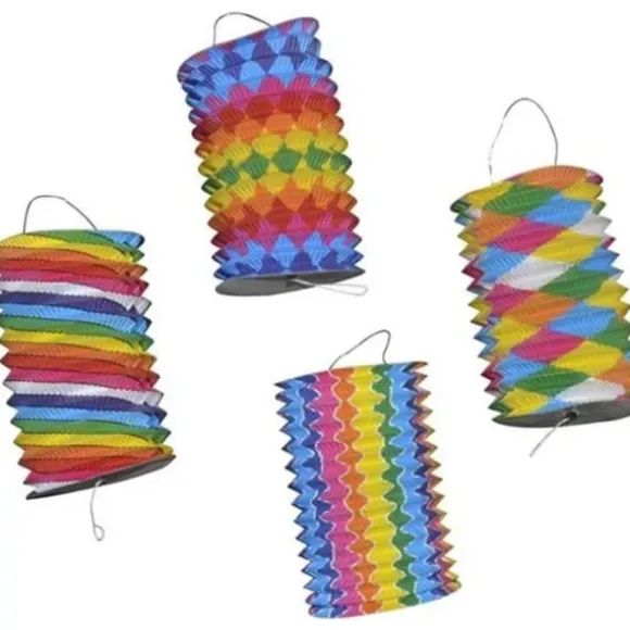 Lot de 12 lampions cylindriques - 13 cm