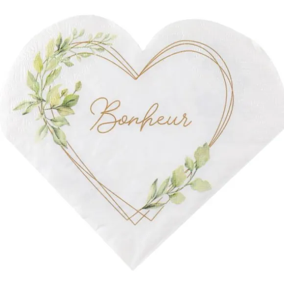 Lot de 20 serviettes - 16,5 x 16,5 cm - Ô Bonheur
