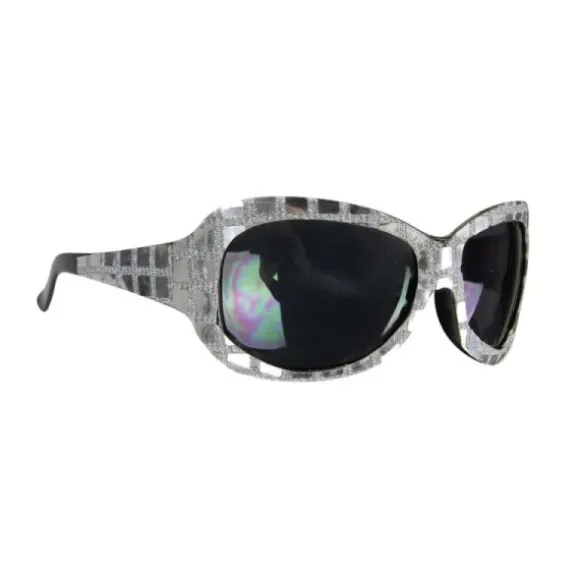 Lunettes Disco à effet de boule à facettes argentée