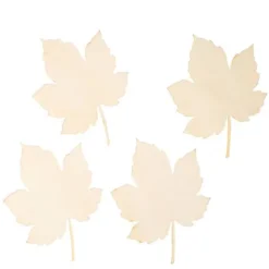 4 marque-places en bois d'automne - 9,5 x 7 cm - Feuilles d'érable