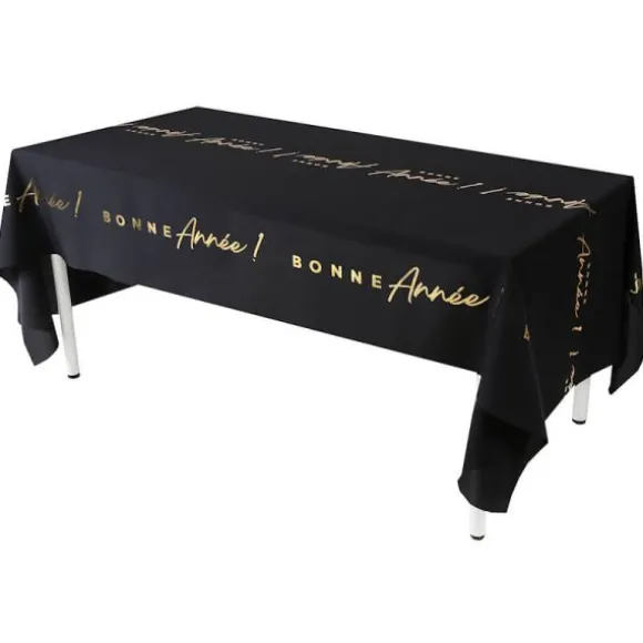 Nappe en polyester - Nouvel An - 142 x 256 cm - Collection Bonne Année Golden - Couleur au choix
