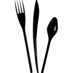 Pack 30 Couverts en Plastique - Noir