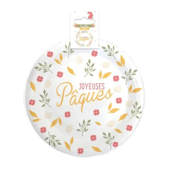 Pack de 6 assiettes rondes - Joyeuses Pâques
