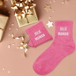 Paire de chaussettes à paillettes pour femme - Jolie Maman - Collection Famille d'Amour