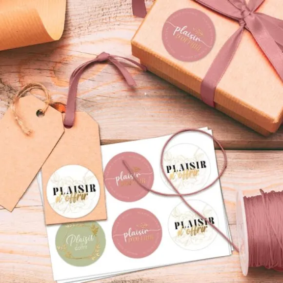 18 Pastilles autocollantes Plaisir d'Offrir