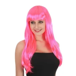 Perruque longue ondulée avec frange pour femme - Couleur au choix