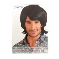 Perruque Mi-Long Homme Noire