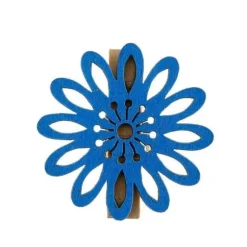 6 Pinces Fleur Mambo Bleu