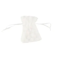 4 pochons blancs en voile brodé - 10 x 8 cm - Collection Daisy
