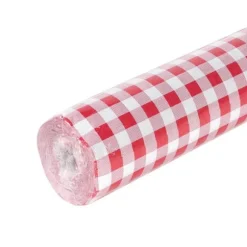 Rouleau de Nappe Damassé - Vichy Rouge - 25 Mètres