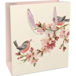 Sac cadeau en papier - Cherry Blossom Love - Taille M