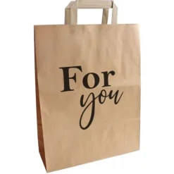 Sac cadeau en papier kraft - 26 x 36 x 11 cm - For You