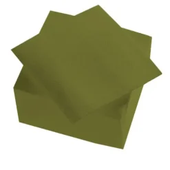 Sachet de 50 serviettes Cocktail - 25 x 25 cm - Vert Olive