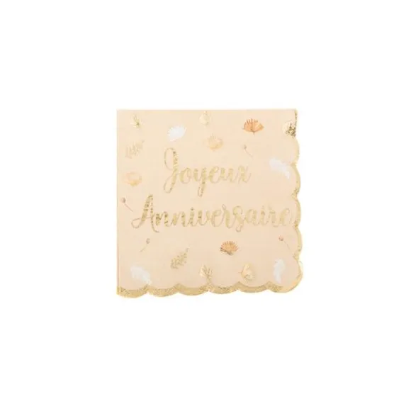16 Serviettes - Collection Boho Blush et Or