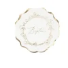 16 serviettes en papier FSC® - 32 x 32 cm - Collection Baptême Crème et Or