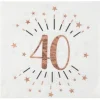 10 Serviettes en papier - Joyeux Anniversaire Etincelant - Rose Gold - Age au Choix