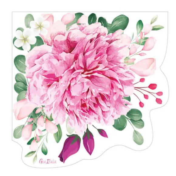 16 Serviettes en papier profilées - Floral Pink