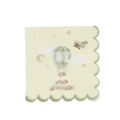 10 serviettes "1er Anniversaire" en papier - 33 x 33 cm - Collection Dans les Nuages