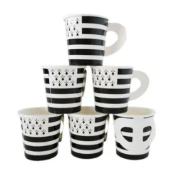 6 tasses à café en carton - Drapeau Breton