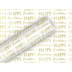 4 étiquettes en papier kraft - 8,5 x 5,5 cm - Happy Birthday