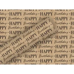 4 étiquettes en papier kraft - 8,5 x 5,5 cm - Happy Birthday