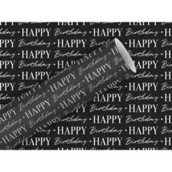 4 étiquettes en papier kraft - 8,5 x 5,5 cm - Happy Birthday