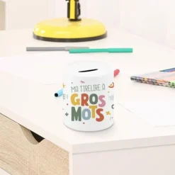 Tirelire en céramique pour enfant "Ma tirelire à gros mots"