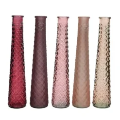 Vase en verre - Recycle ton rose - 32 cm - Modèle au choix