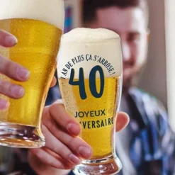 Verre à bière pour anniversaire - Âge au choix