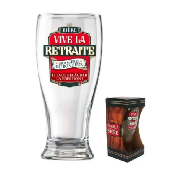 Verre à bière "Vive la Retraite"