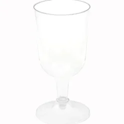 6 verres à pied en polystyrène - 207 ml - Couleur au choix
