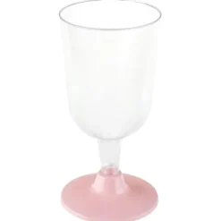 6 verres à pied en polystyrène - 207 ml - Couleur au choix