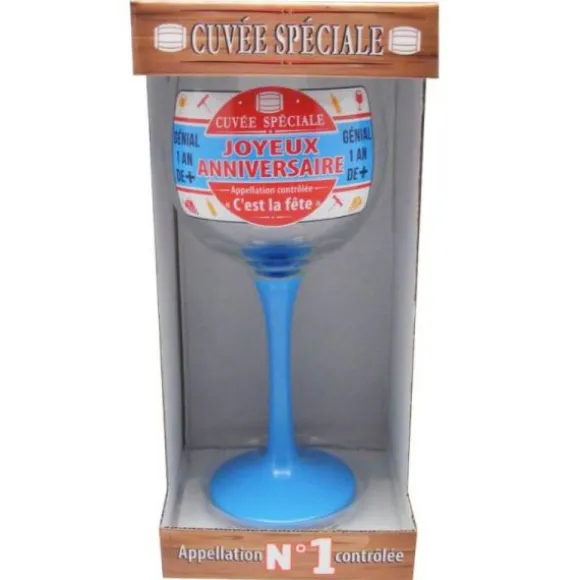 Verre à Vin - Cuvée Spéciale - Joyeux Anniversaire – Bleu