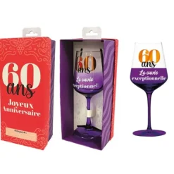 Verre à vin en verre pour anniversaire - Âge au choix