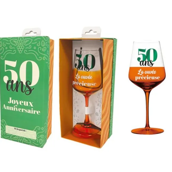 Verre à vin en verre pour anniversaire - Âge au choix