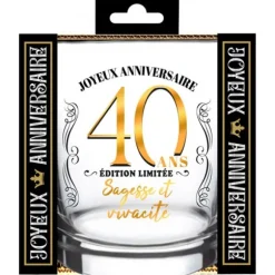 Verre à whisky en verre pour anniversaire - Âge au choix